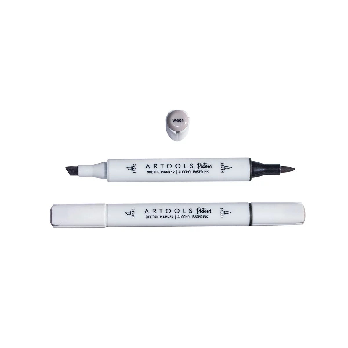 MARCADOR ARTOOLS PICTOM PONTA DUPLA WARM GRAY 4 (WG04)