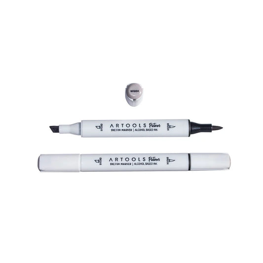 MARCADOR ARTOOLS PICTOM PONTA DUPLA WARM GRAY 4 (WG04)