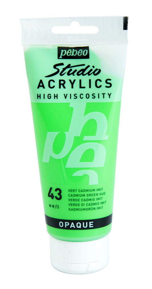 ACRILICA PEBEO STUDIO HV  100ML 43 VERDE DE CADMIO IMITACAO 831043