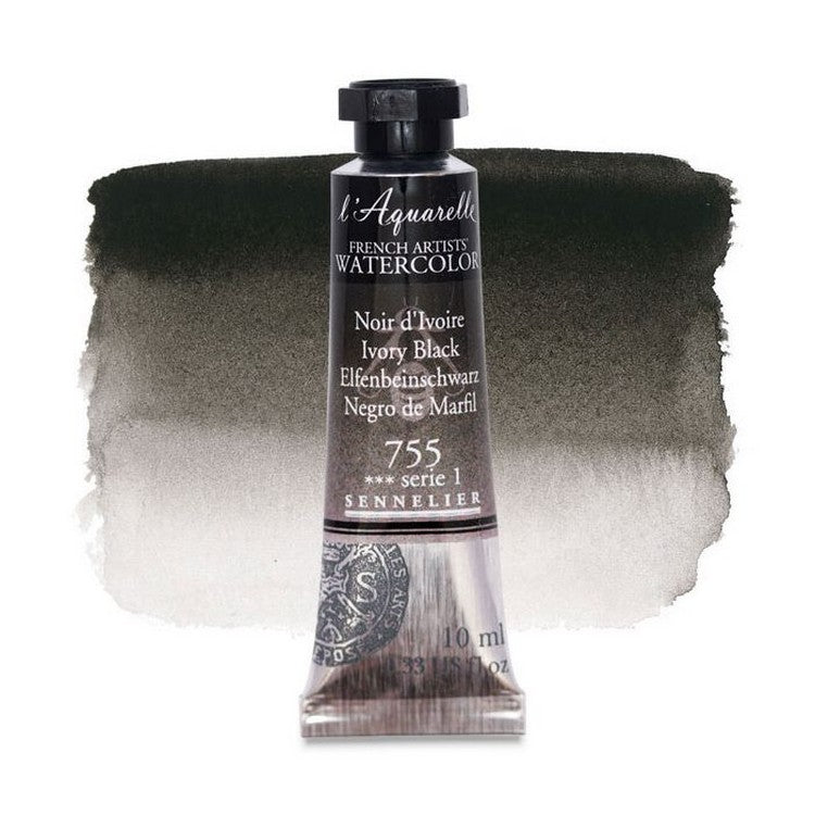 AQUARELA SENNELIER L'AQUARELLE 755 IVORY BLACK 10ML S1