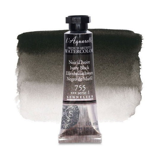AQUARELA SENNELIER L'AQUARELLE 755 IVORY BLACK 10ML S1