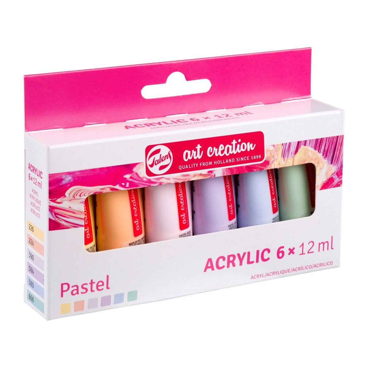 ESTOJO ACRILICA TALENS ART CREATION 06 CORES PASTEL 12ML