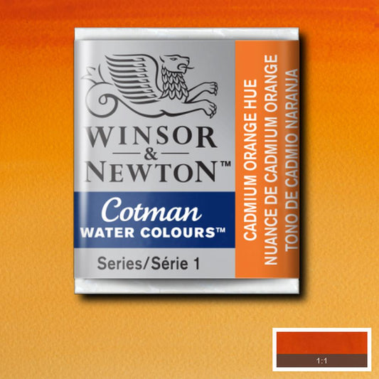 AQUARELA WINSOR NEWTON COTMAN HALF PAN 090 CADMIUM ORANGE
