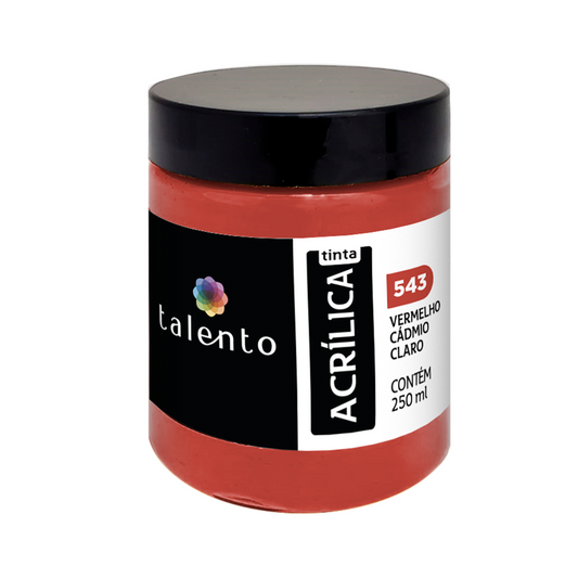 ACRILICA TALENTO 250ML 543 VERMELHO CADMIO CLARO
