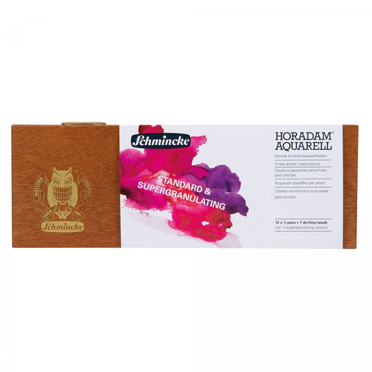 ESTOJO AQUARELA SCHMINCKE HORADAM 12 HALF PAN MADEIRA