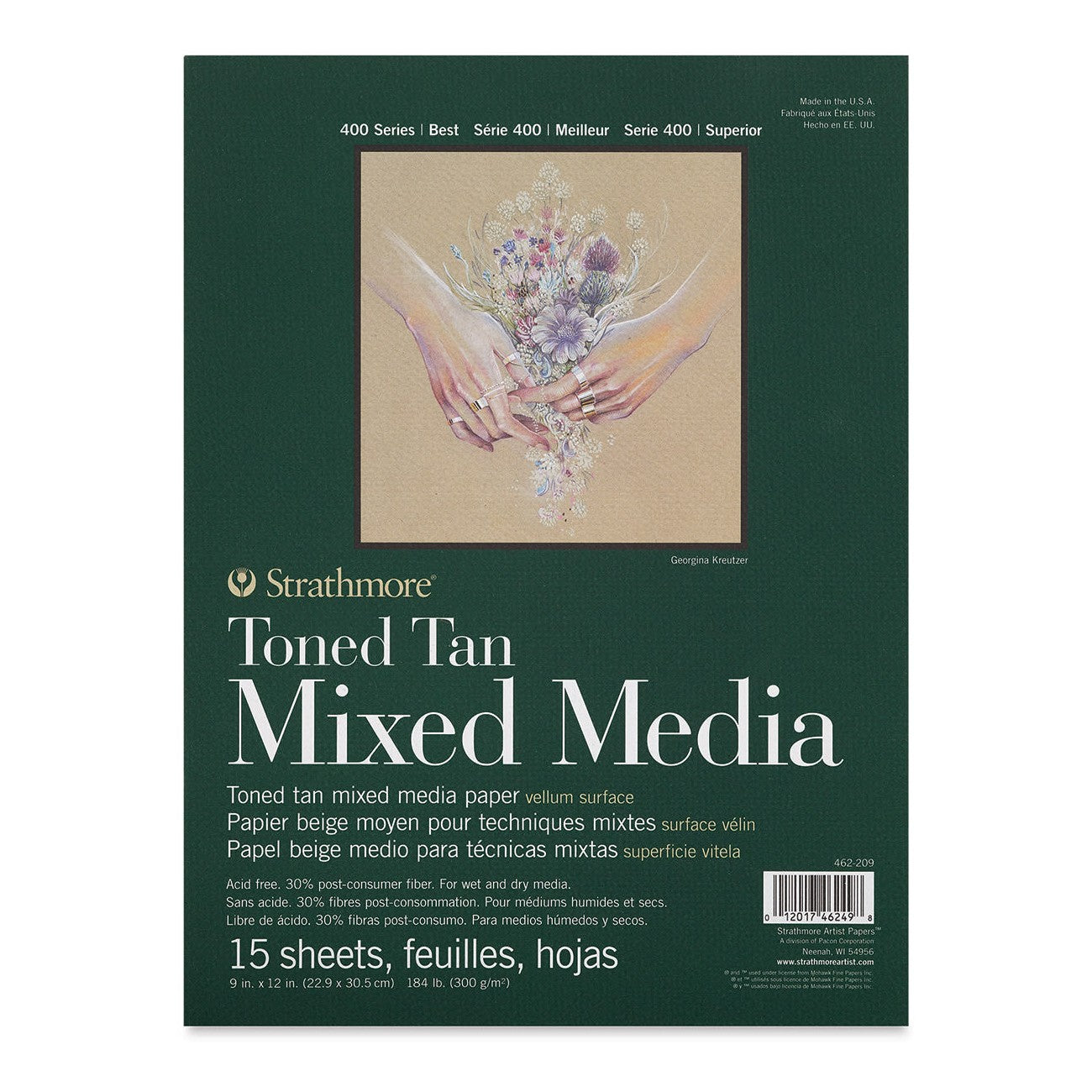 BLOCO STRATHMORE 400 SERIES TONED TAN MEDIA 22X30 300G 15FLS