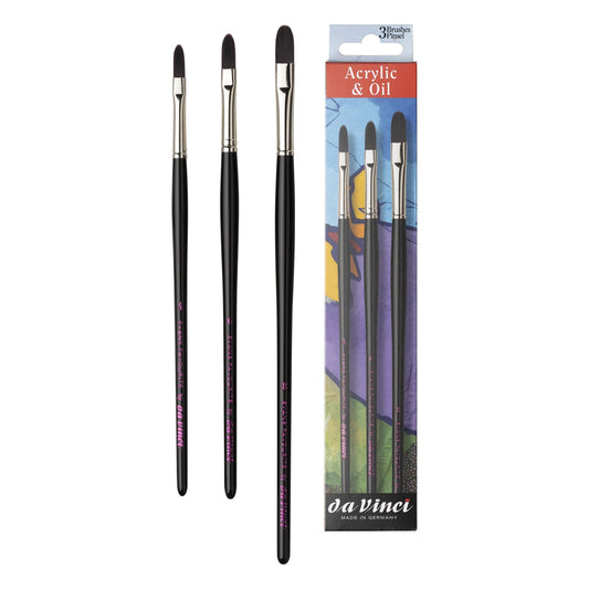 ESTOJO PINCEL DA VINCI EVAN WOODRUFE P/ ACRILICA E OLEO C/ 03 UN