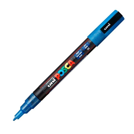 CANETA POSCA PC-3ML AZUL C/ GLITTER