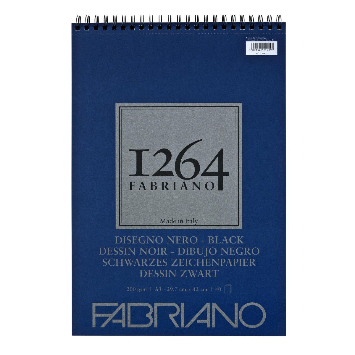 BLOCO FABRIANO 1264 BLACK 200G/M2 A3 40 FOLHAS