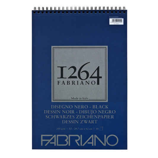 BLOCO FABRIANO 1264 BLACK 200G/M2 A3 40 FOLHAS
