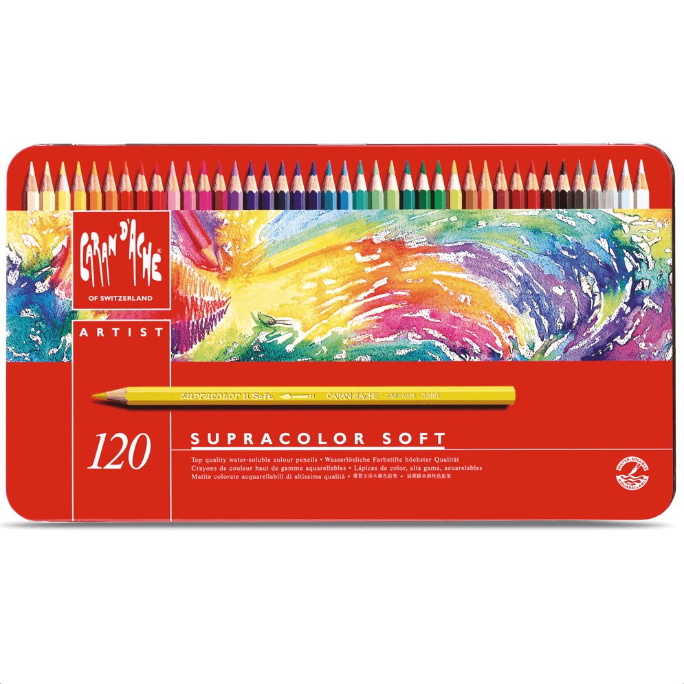 ESTOJO LAPIS AQUARELAVEL CARAN D´ACHE SUPRACOLOR 120 CORES