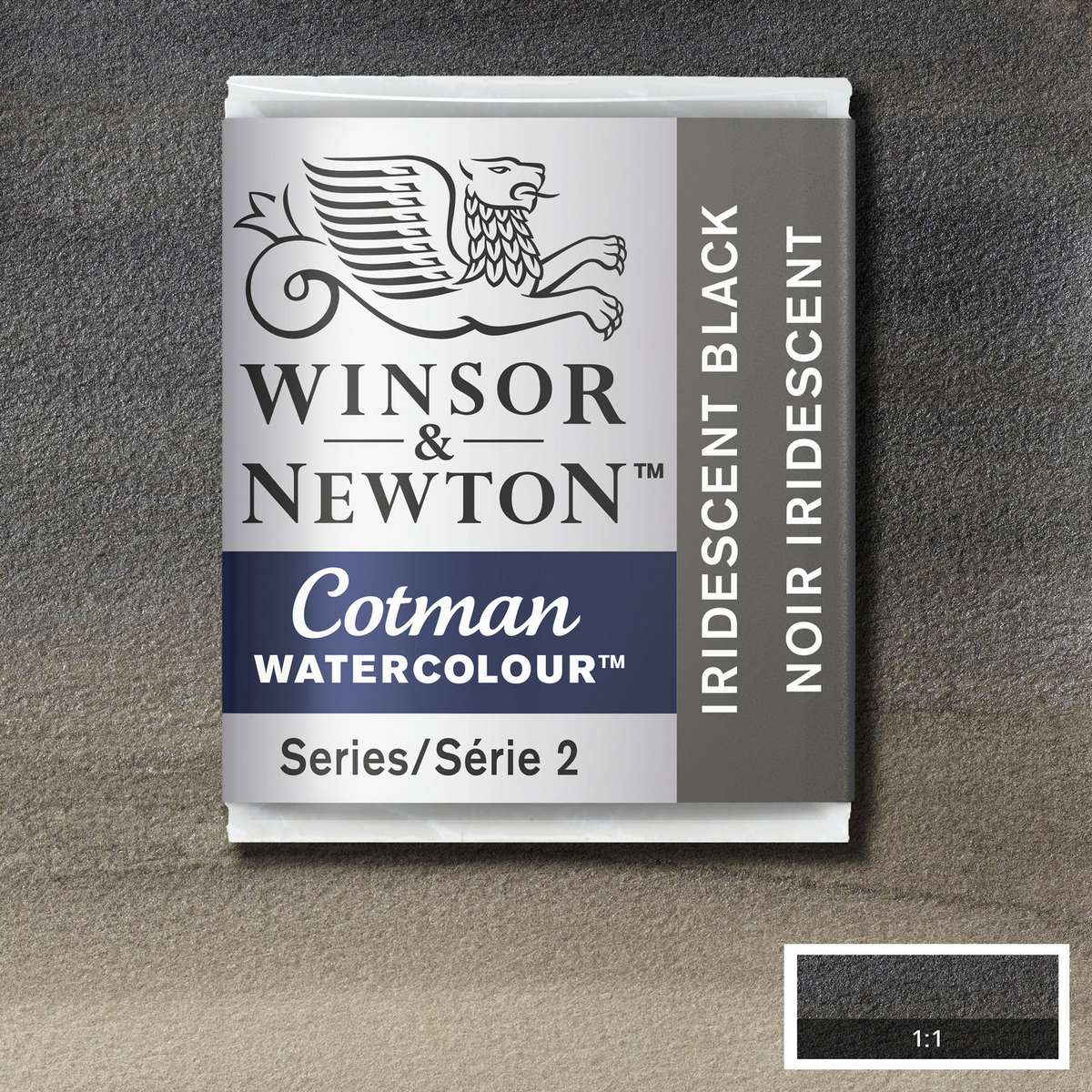 AQUARELA WINSOR NEWTON COTMAN HALF PAN 473 IRIDESCENT BLACK 0301473