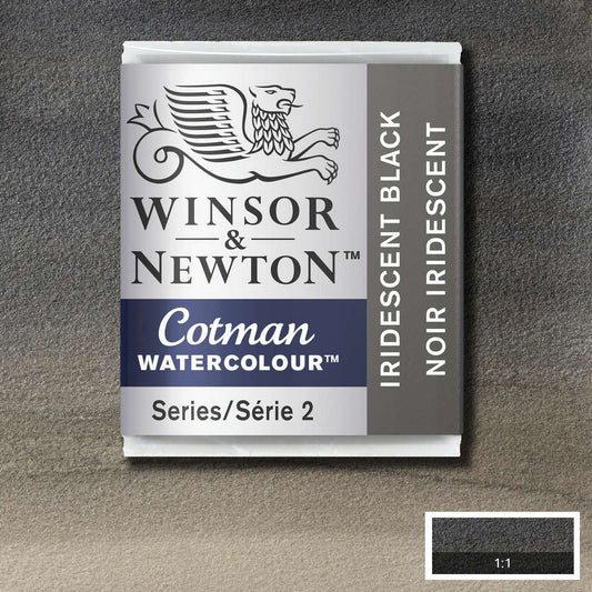 AQUARELA WINSOR NEWTON COTMAN HALF PAN 473 IRIDESCENT BLACK 0301473