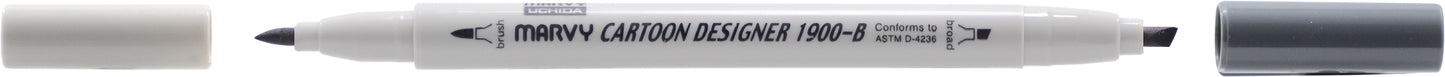 MARCADOR MARVY CARTOON DESIGNER PONTA DUPLA CINZA ESCURO 21