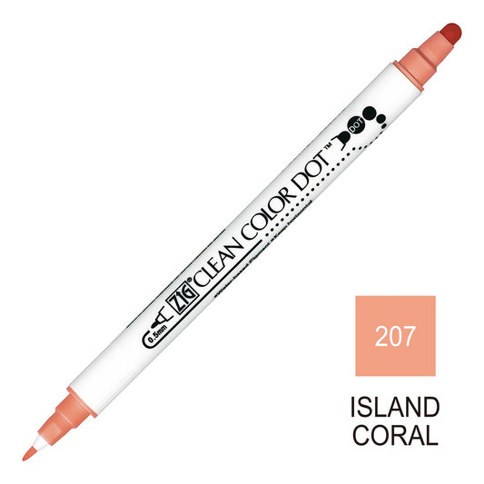 CANETA ZIG CLEAN DOT COLOR DUPLA 207 ISLAND CORAL TC6100207