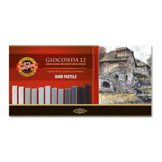 PASTEL SECO CARRE KOH-I-NOOR 12 (6X2) CINZAS 8592G