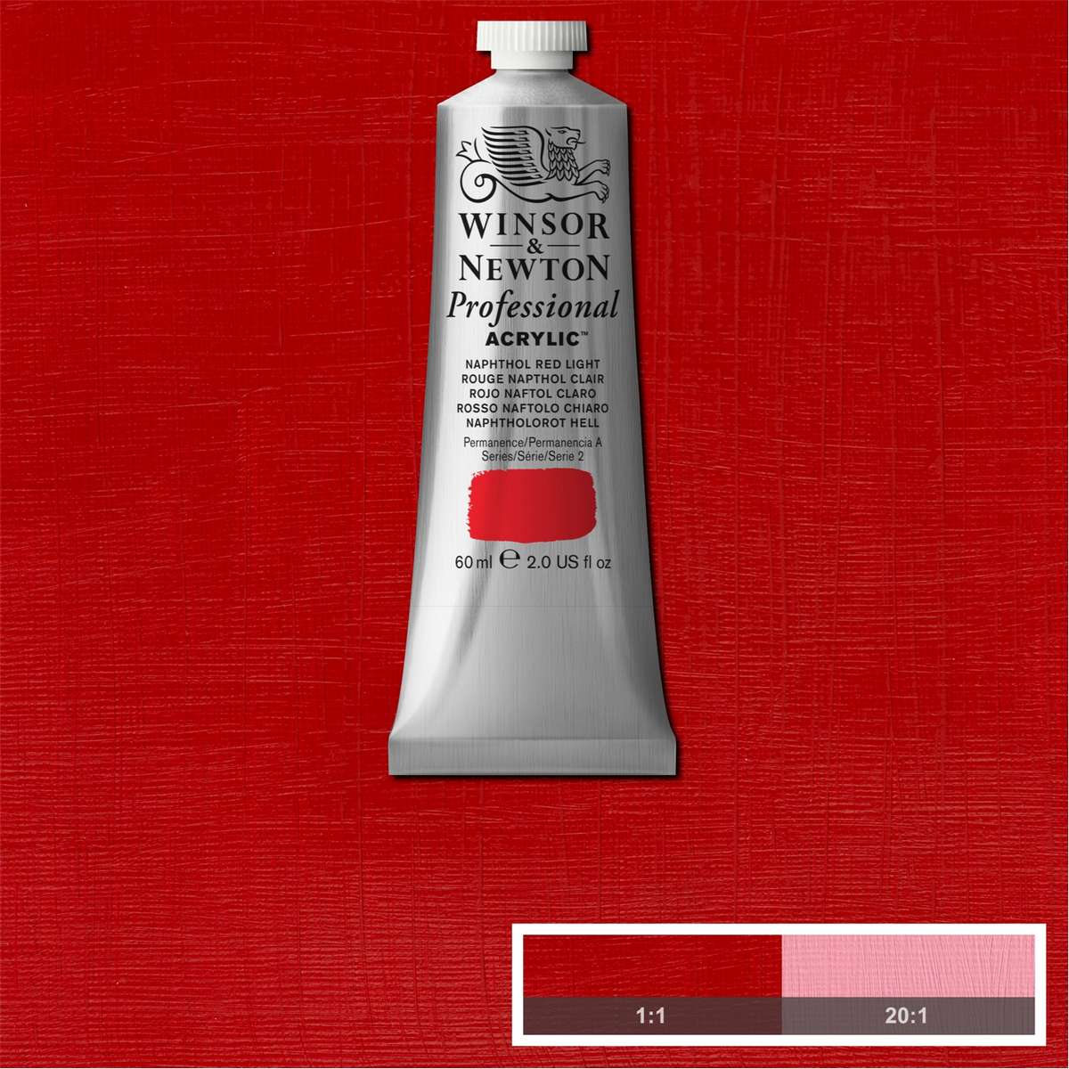 ACRILICA WINSOR NEWTON PROFISSIONAL 60ML 421 NAPHTHOL RED LIGHT S2