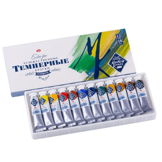 GOUACHE TEMPERA NEVSKAYA PALITRA EXTRA FINA 12 CORES 18ML