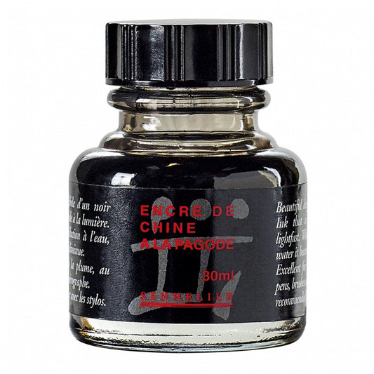 TINTA NANKIM SENNELIER PRETA 30ml PROFISSIONAL