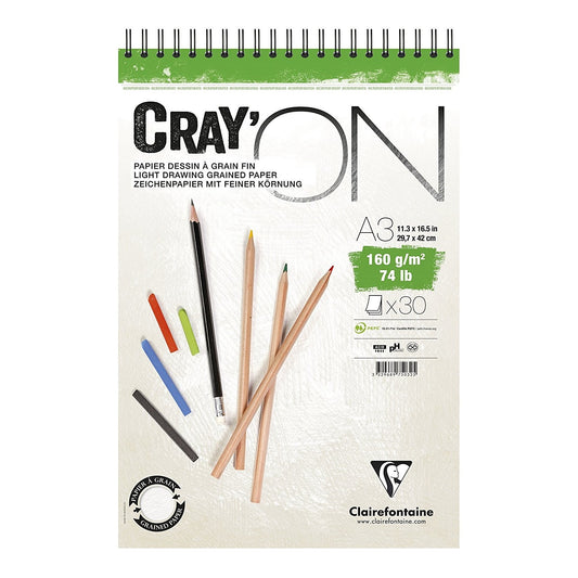 BLOCO CLAIREFONTAINE CRAY ON 160g/m2 A3 30FLS 975032