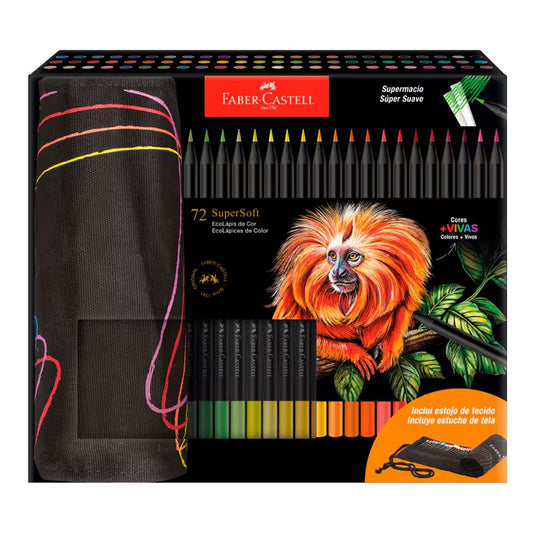 LAPIS COR FABER SUPERSOFT 072 CORES ESTOJO DE TECIDO