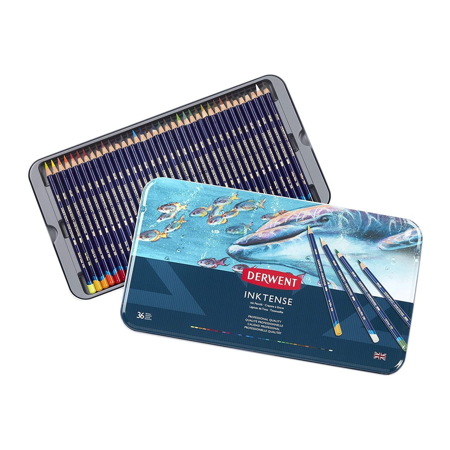 ESTOJO LAPIS AQUARELAVEL DERWENT INKTENSE 36 CORES