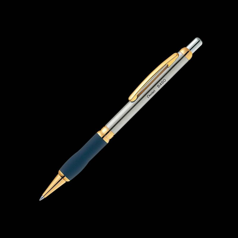 CANETA RETRATIL PENTEL B460 AZUL/DOURADO