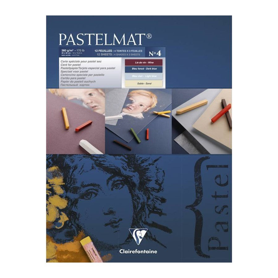 BLOCO CLAIREFONTAINE PASTELMAT 4 360G/M2 30x40 12FLS (04 CORES)