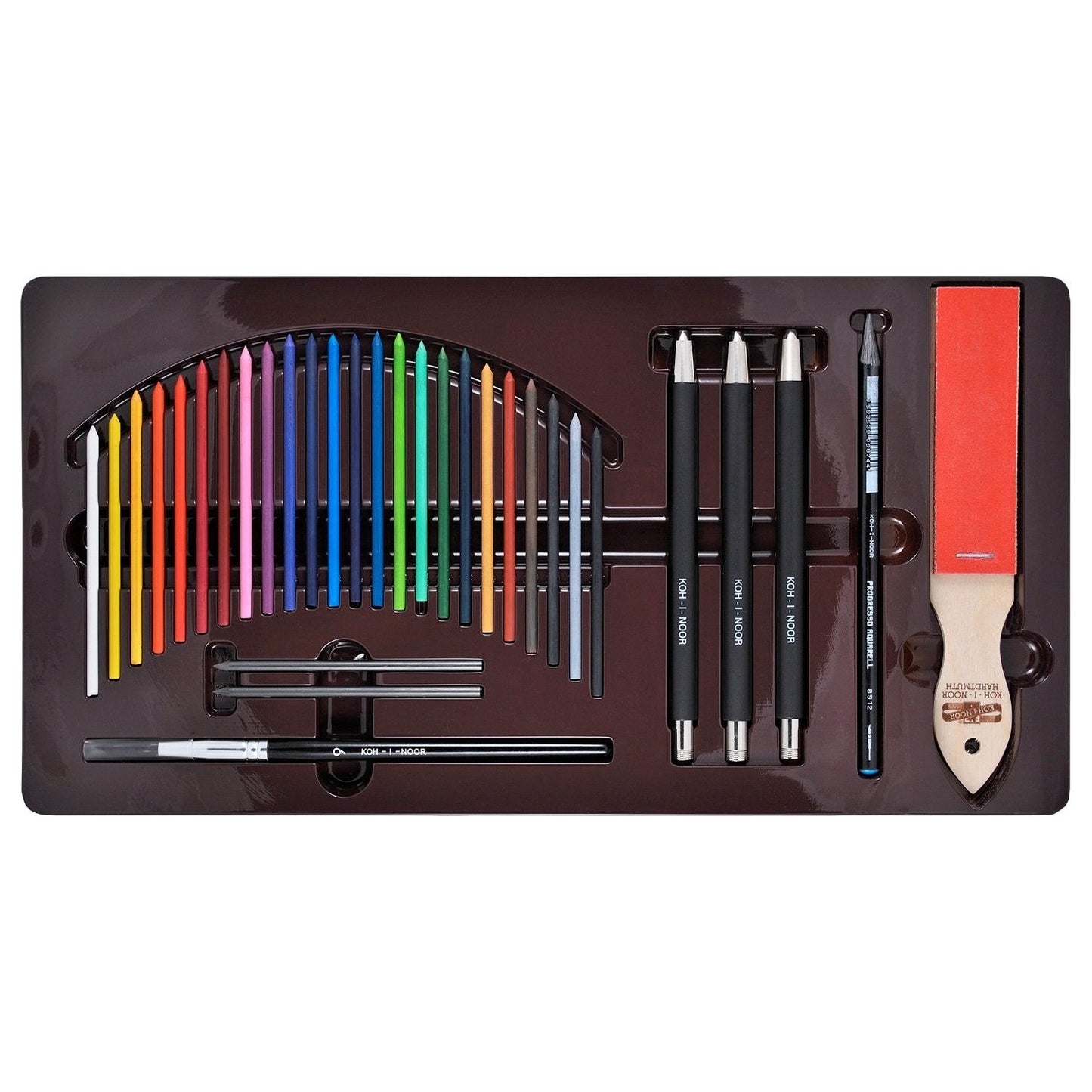 ESTOJO C/ 03 LAPISEIRAS E 24 MINAS AQUARELAVEIS + ACESSORIOS