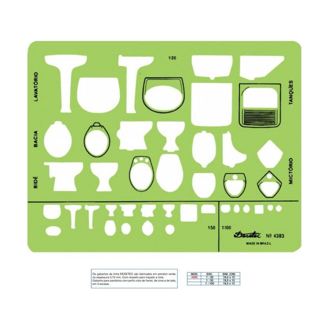 GABARITO 4383 SANITÁRIOS 1:20/50/100 TRIDENT