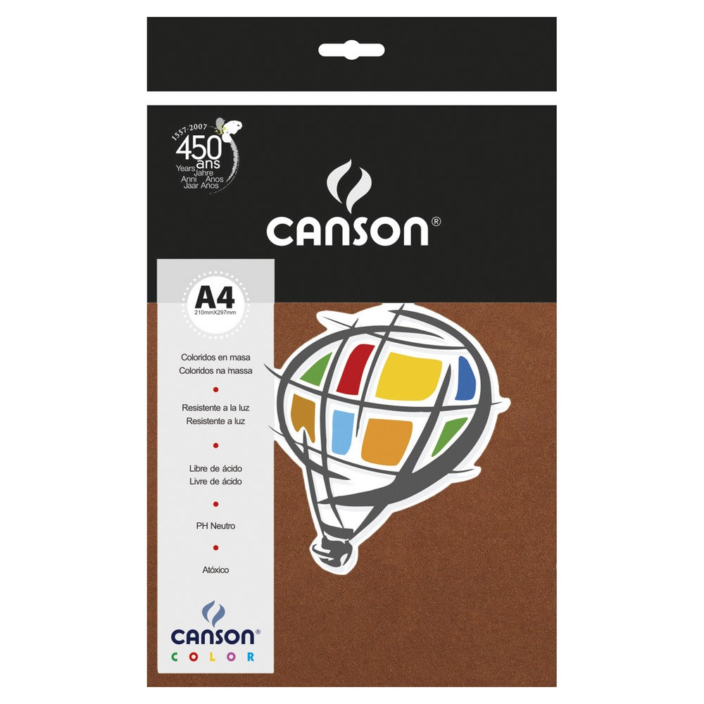 PAPEL CANSON COLOR 120G/M2 CHOCOLATE A4