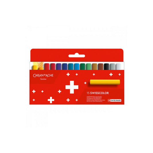 GIZ DE CERA PERMANENTE CARAN D ACHE SWISSCOLOR 15 CORES