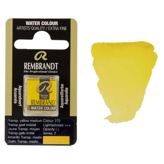 AQUARELA TALENS REMBRANDT HALF PAN 272 TRANSPARENT YELLOW MEDIUM S2