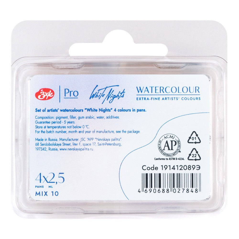 ESTOJO AQUARELA WHITE NIGHTS 04 PANS MIX 10