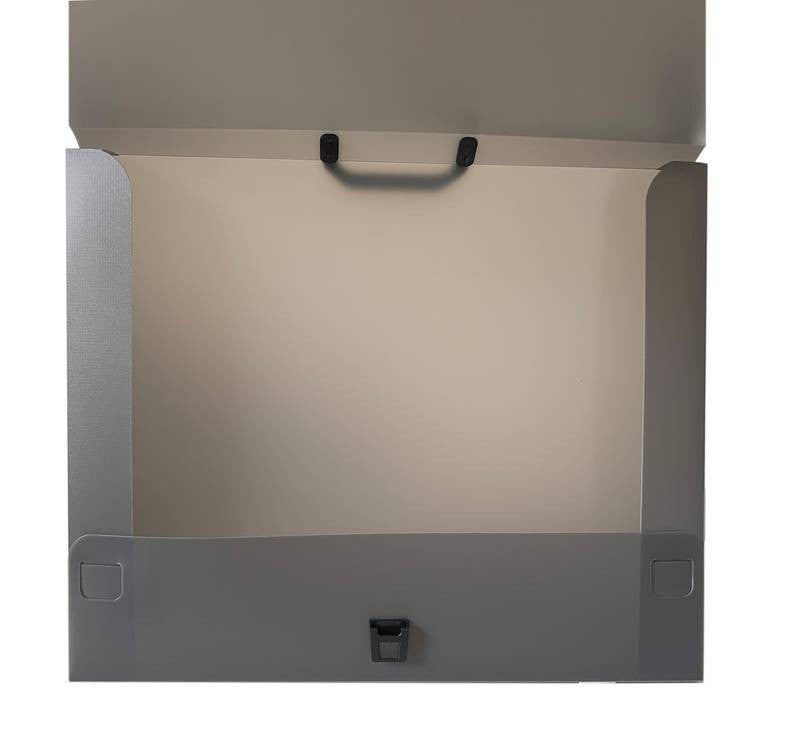 MALETA ESCOLAR GRID A3 C/ FECHO E ALÇA A3 FUME