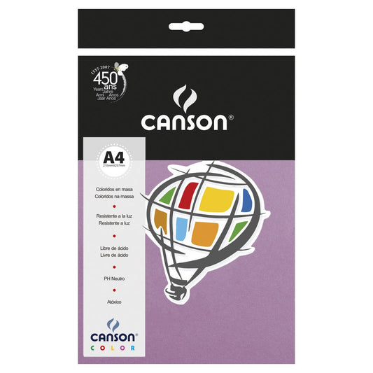 PAPEL CANSON COLOR 180G/M2 LILAS A4