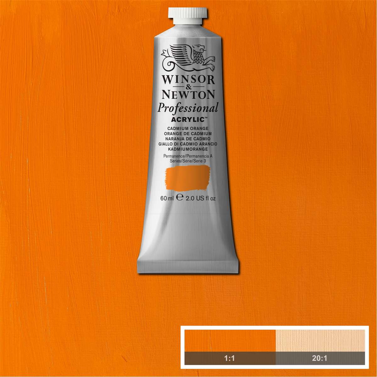 ACRILICA WINSOR NEWTON PROFISSIONAL 60ML 459 CADMIUM ORANGE ROW S3