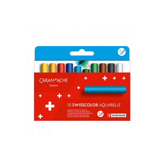GIZ DE CERA AQUARELAVEL CARAN D ACHE SWISSCOLOR 10 CORES