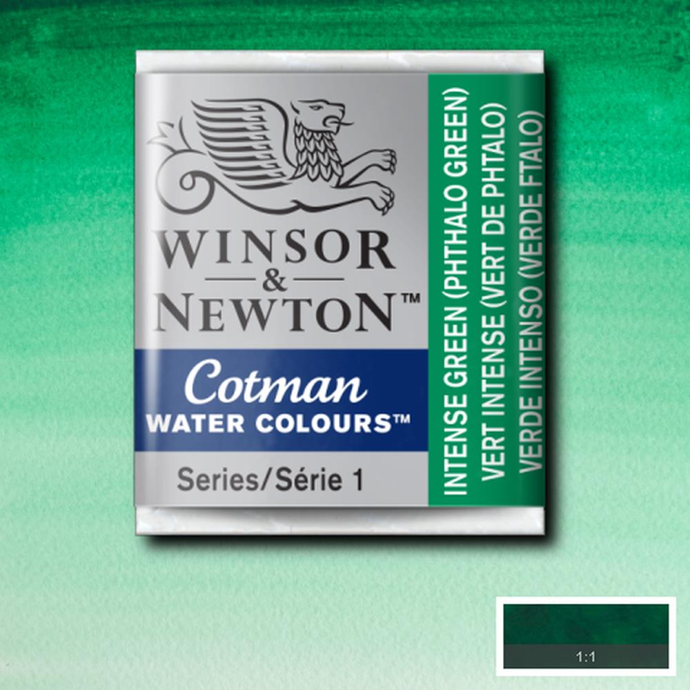 AQUARELA WINSOR NEWTON COTMAN HALF PAN 329 INTENSE GREEN PHT