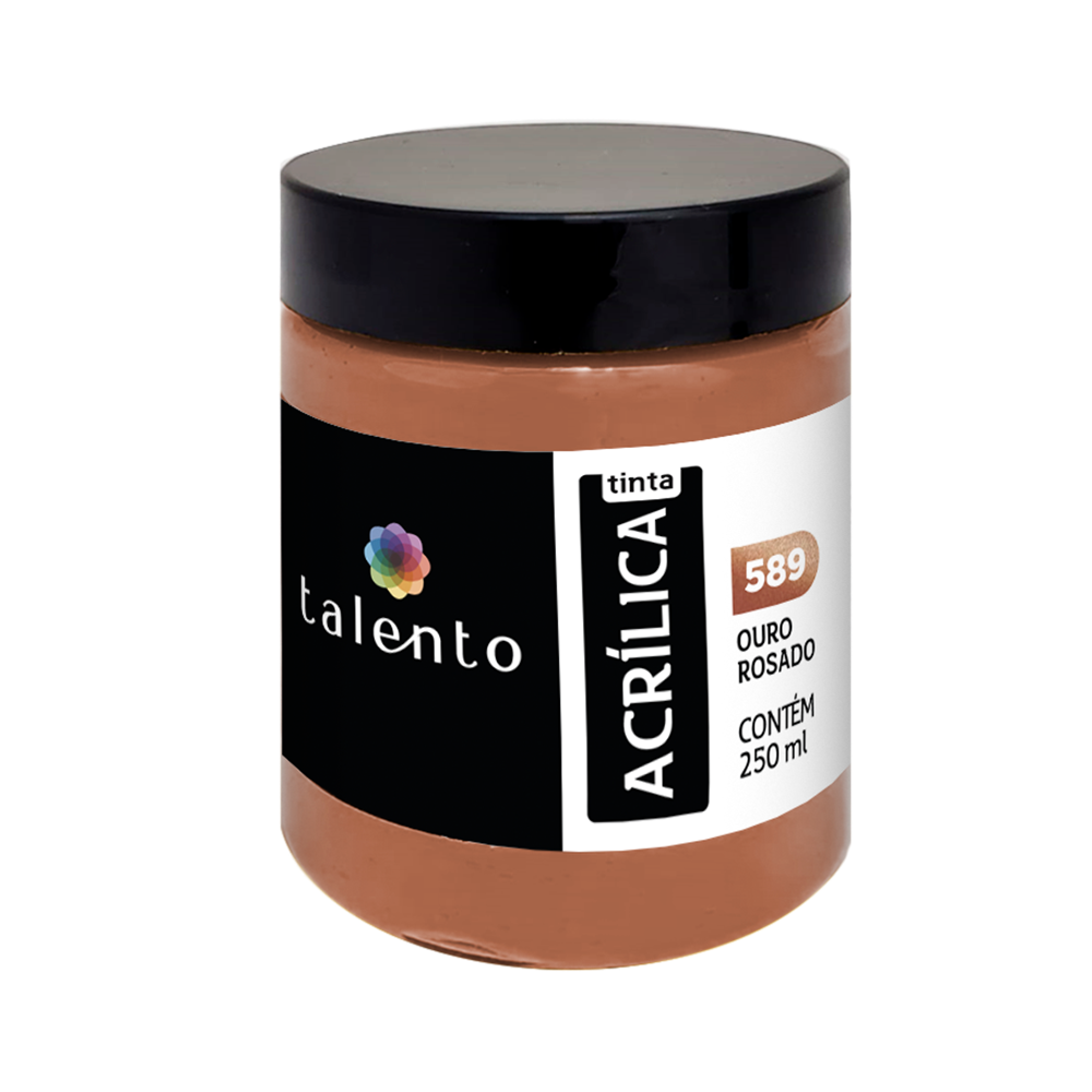 ACRILICA TALENTO 250ML 589 OURO ROSADO METALICO