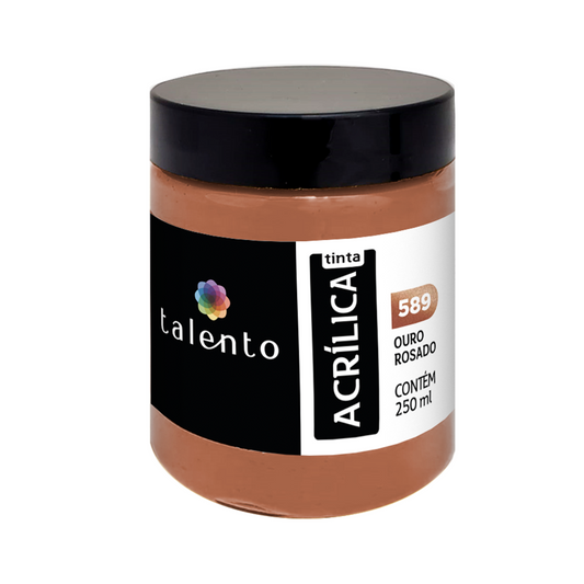 ACRILICA TALENTO 250ML 589 OURO ROSADO METALICO