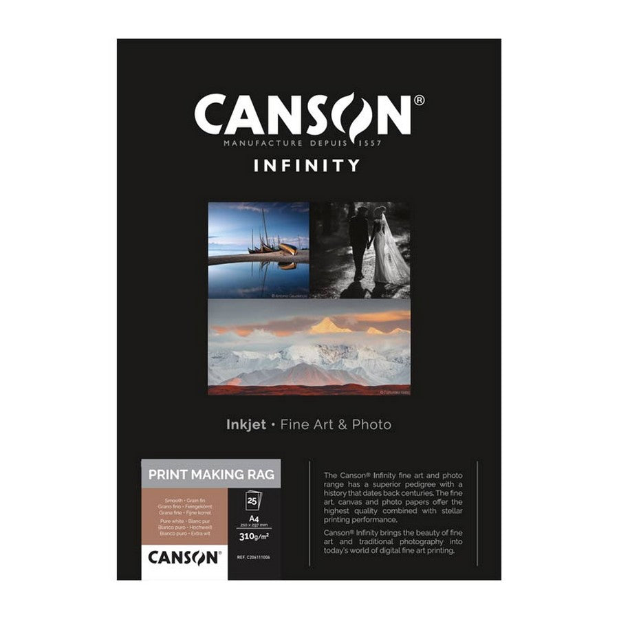 CANSON INFINITY PRINTMAKING RAG 310g/m2 A3+ 25 FOLHAS