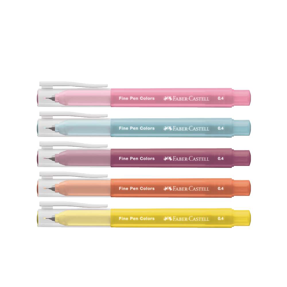 CANETA FABER FINE PEN COLORS 0,4mm 05 CORES AROMA REVIGORA