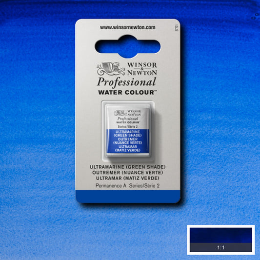 AQUARELA WINSOR NEWTON ARTISTS H PAN 667 ULTRAMARINE GREEN SHADE S2