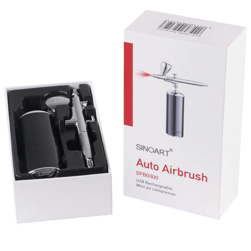 AEROGRAFO PORTATIL PROFISSIONAL SINOART C/ COMPRESSOR EMBUTI