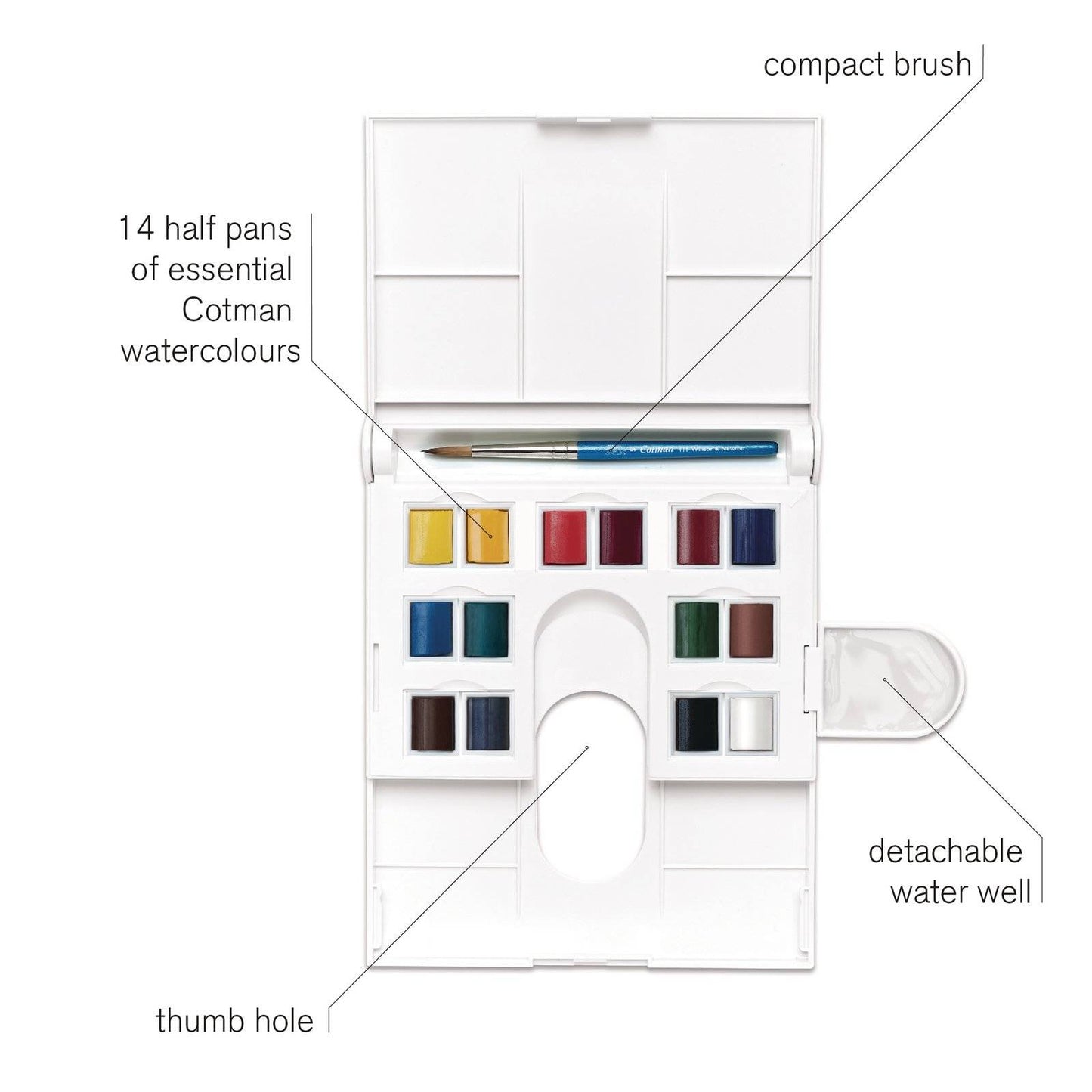 ESTOJO AQUARELA COTMAN 14 HALF PAN 083 COMPACT SET W & N