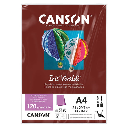 PAPEL CANSON IRIS VIVALDI A4 120G/M2 GRENA C/ 25 FOLHAS