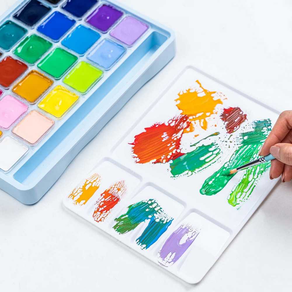 ESTOJO GOUACHE HIMI 24 CORES 30ML+3 PINCEIS ESTOJO AZUL TST98