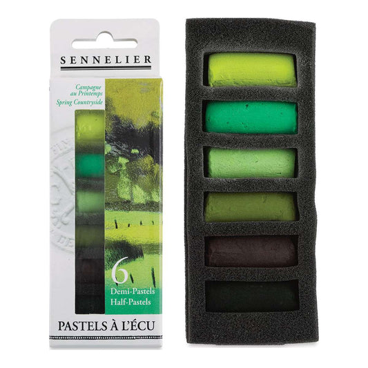 PASTEL SECO SENNELIER EXTRA SOFT 06 CORES SPRING COUNTRYSIDE HALF STICK