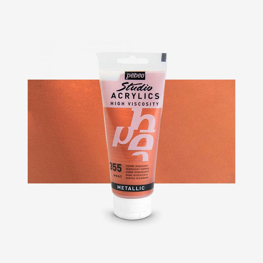ACRILICA PEBEO STUDIO HV  100ML 355 COBRE IRIDESCENTE 832355